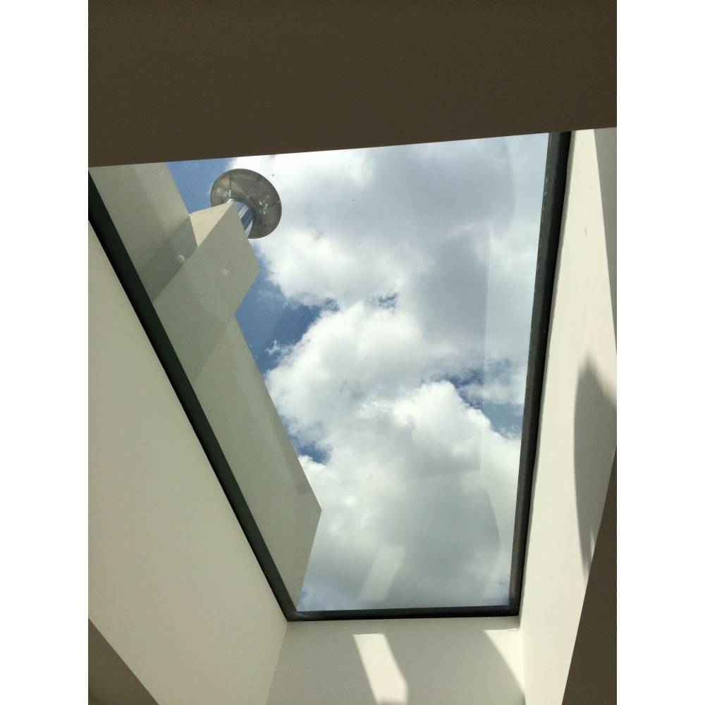 Sunlux 100cm X 250cm Flat Glass Rooflight Fixed Double Glazed Flat Roof Sunlux