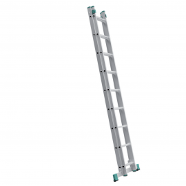 2x9 Double 2 section x 9 rungs aluminium ladders extension combination ladder
