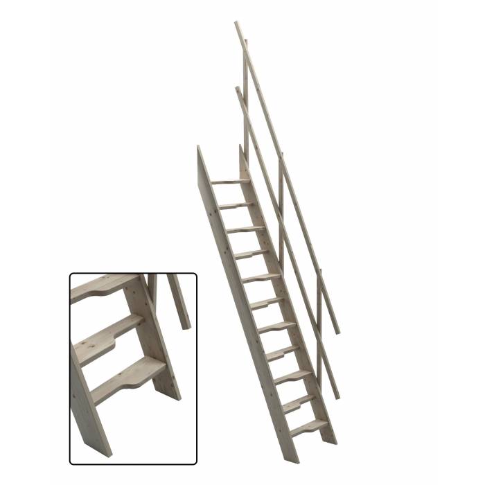 Steep Hill 70 Wooden Staircase Kit Loft Stairs/ladder W 70 cm profiled paddle steps