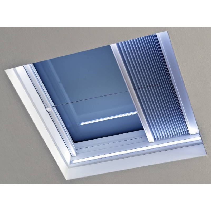 Manual Blackout White Pleated Blind 120cm x 120cm for Flat Roof Window ...