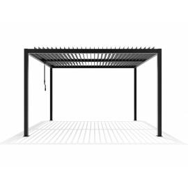 Aluminium Pergola 3m x 3m with Louvered Roof and LED lights 2.5m Height