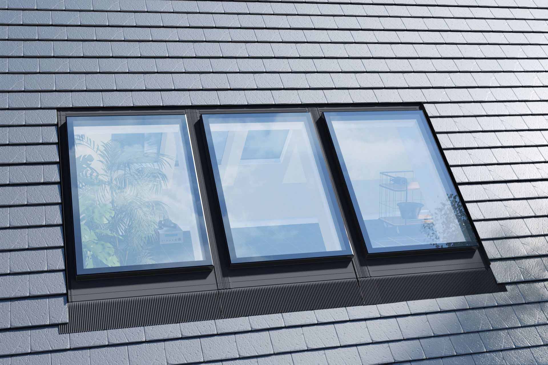 Fixed Rooflights for roof pitch 5°-90° with integrated flashing